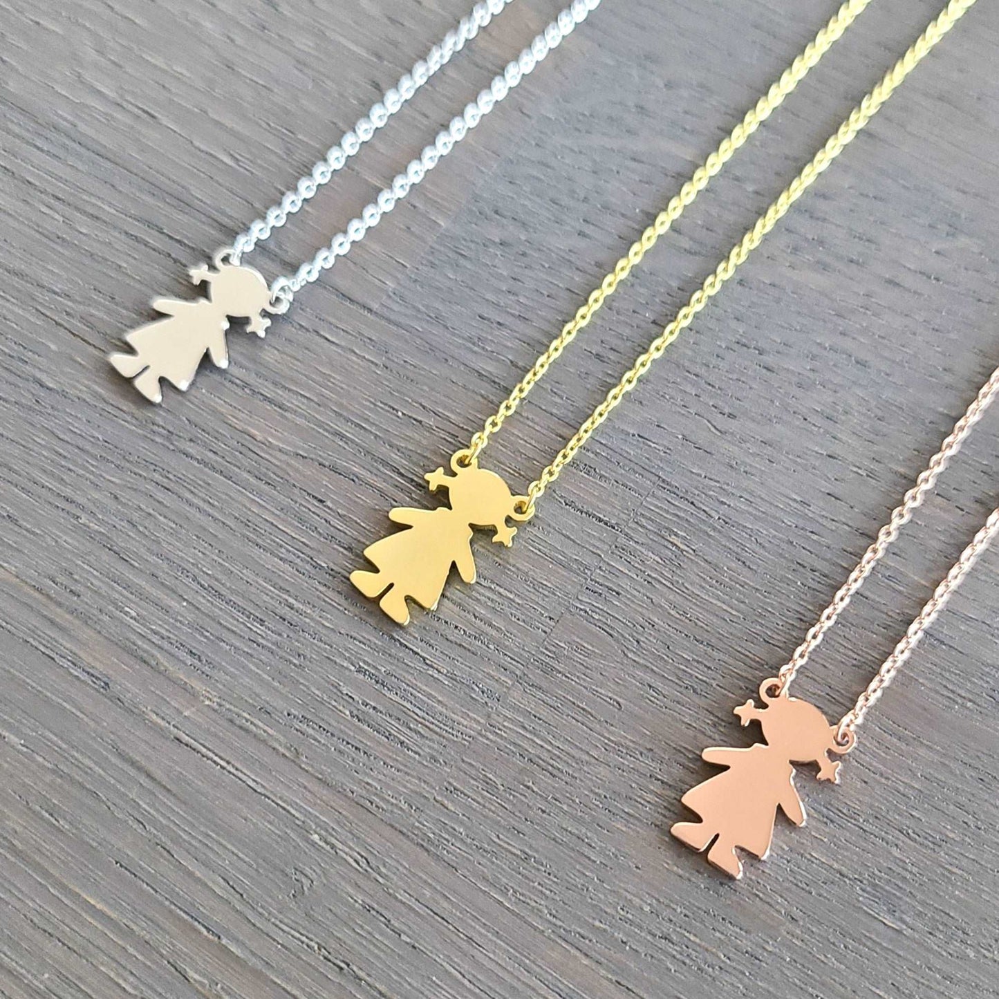 PyP JEWELERS Personalized Necklace for Mom with Boy and/or Girl Charm | Children and Chain made with solid High Quality 925 Sterling Silver | Available in Gold, Rose Gold and Silver.