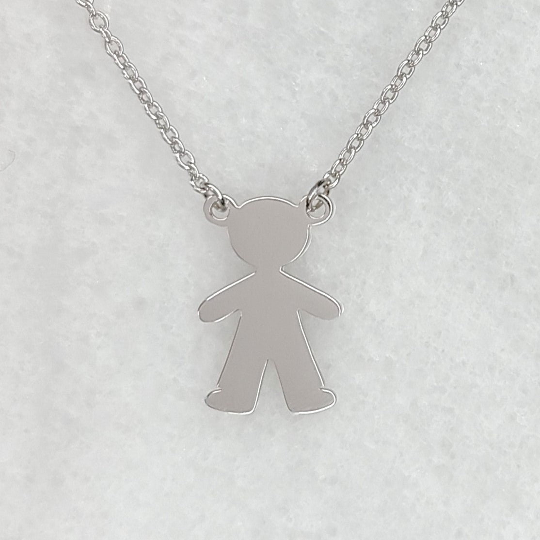 PyP JEWELERS Personalized Necklace for Mom with Boy and/or Girl Charm | Children and Chain made with solid High Quality 925 Sterling Silver | Available in Gold, Rose Gold and Silver.