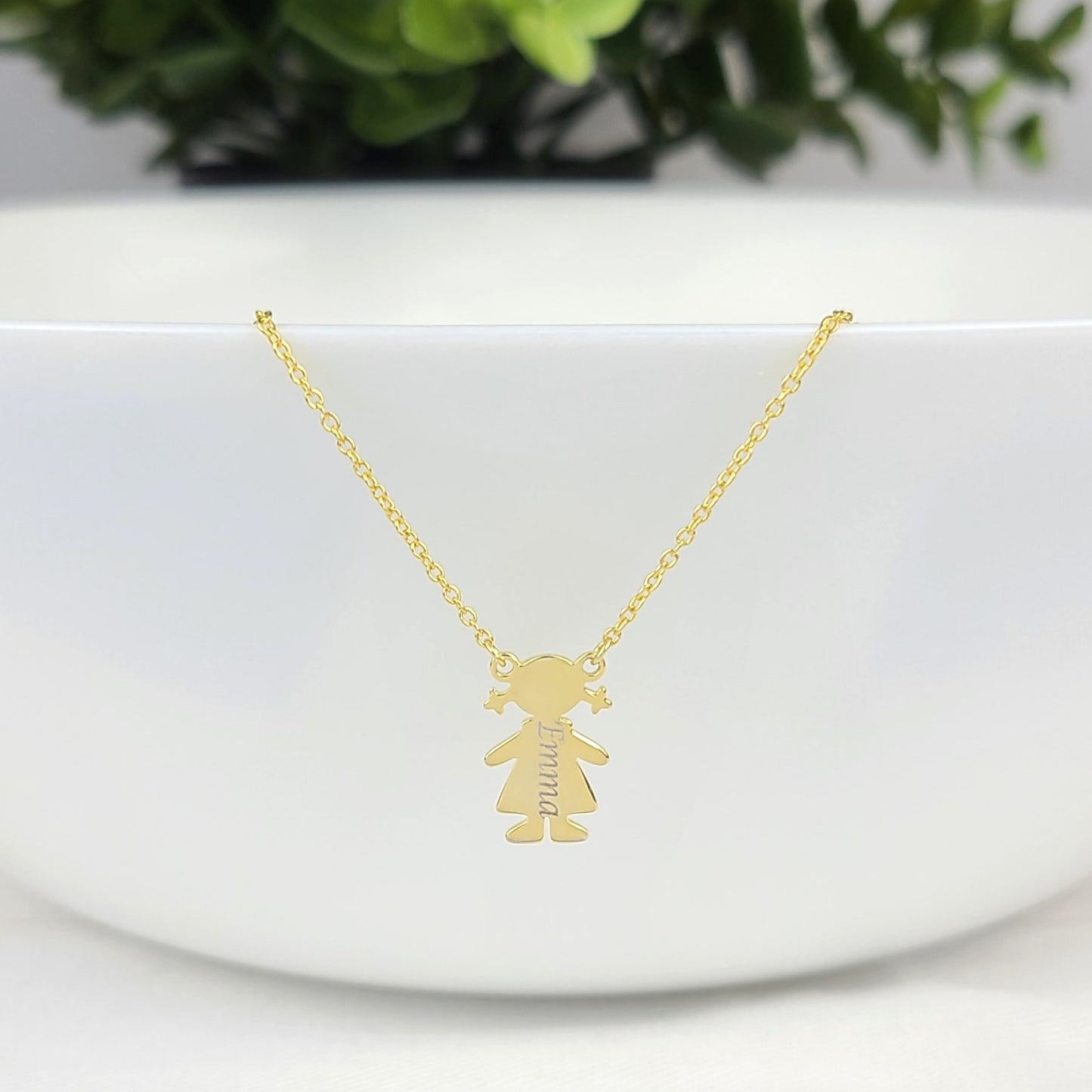 PyP JEWELERS Personalized Necklace for Mom with Boy and/or Girl Charm | Children and Chain made with solid High Quality 925 Sterling Silver | Available in Gold, Rose Gold and Silver.