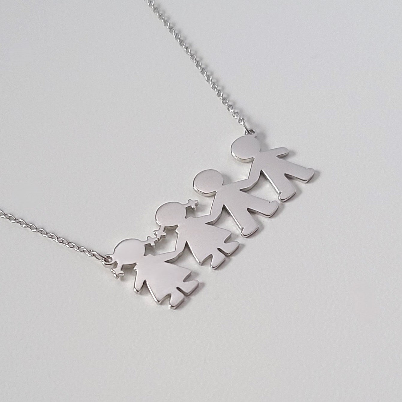 PyP JEWELERS Personalized Necklace for Mom with Boy and/or Girl Charm | Children and Chain made with solid High Quality 925 Sterling Silver | Available in Gold, Rose Gold and Silver.