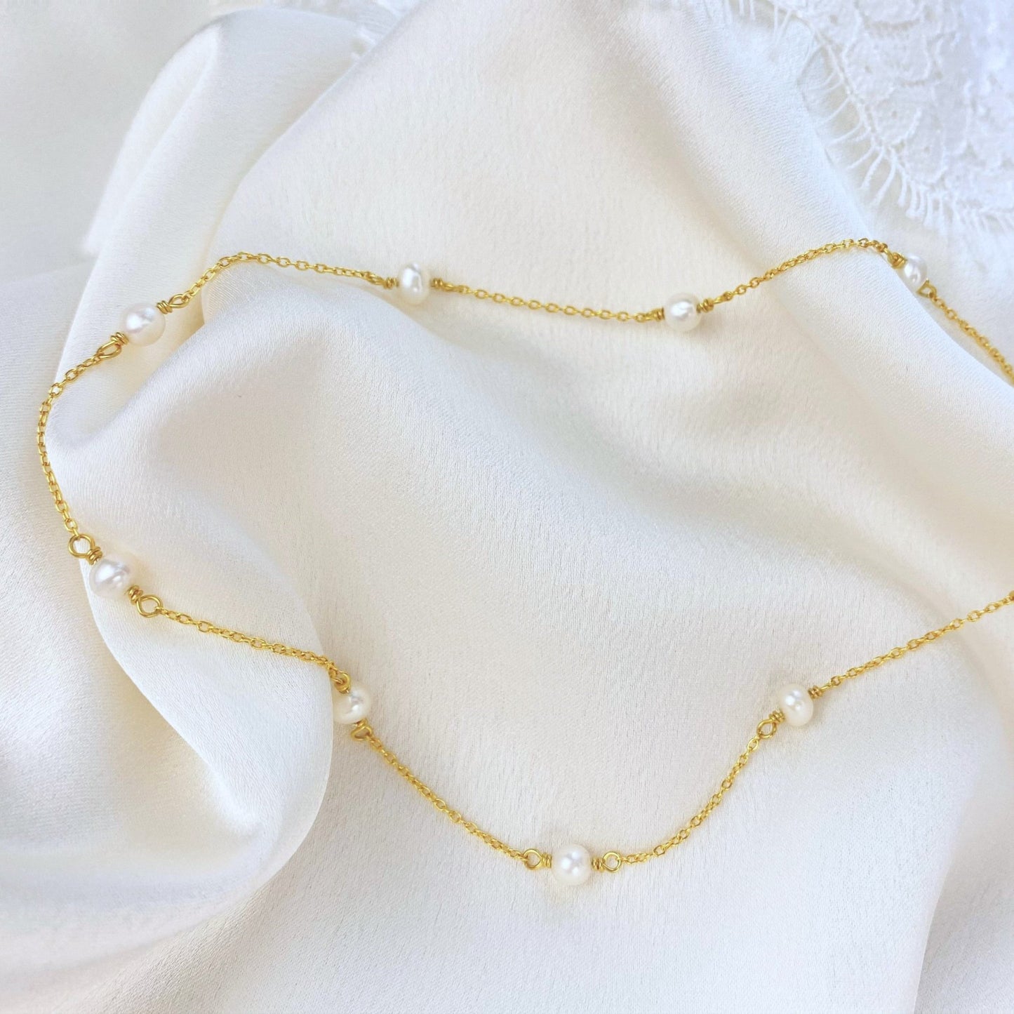 10 Freshwater Pearl Necklace for Woman with gold cable chain 3