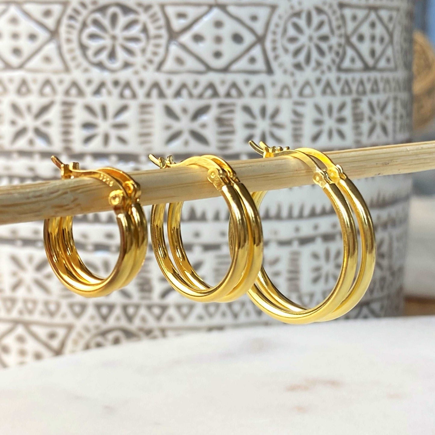 PyP JEWELERS Hoop Earrings S925 Sterling Silver, Gold and Rose Gold | Sold as a Pair 15mm, 20mm or 25mm Hoops