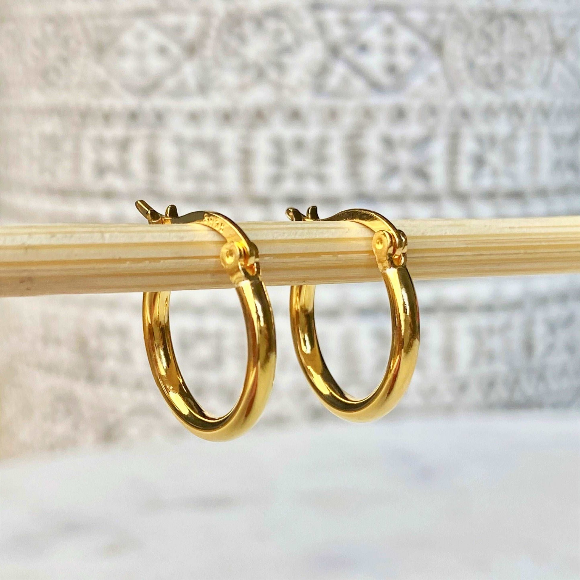 PyP JEWELERS Hoop Earrings S925 Sterling Silver, Gold and Rose Gold | Sold as a Pair 15mm, 20mm or 25mm Hoops