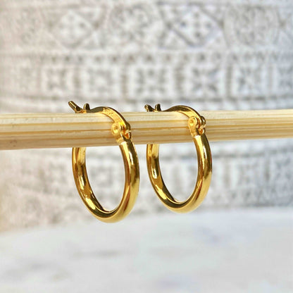 PyP JEWELERS Hoop Earrings S925 Sterling Silver, Gold and Rose Gold | Sold as a Pair 15mm, 20mm or 25mm Hoops