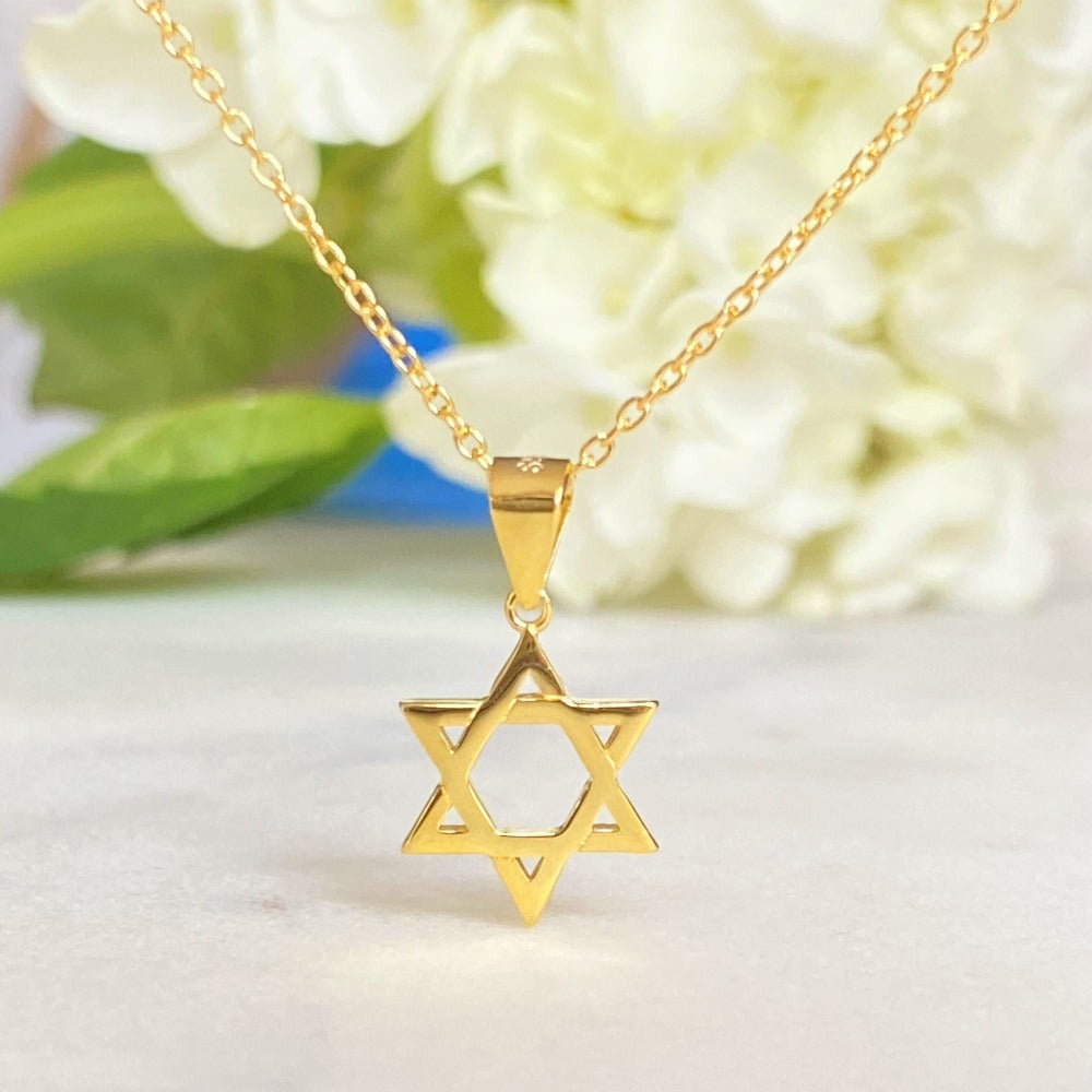 PyP JEWELERS Star of David Necklace for Women | Made with solid High Quality 925 Sterling Silver | Available in Gold, Rose Gold and Silver.