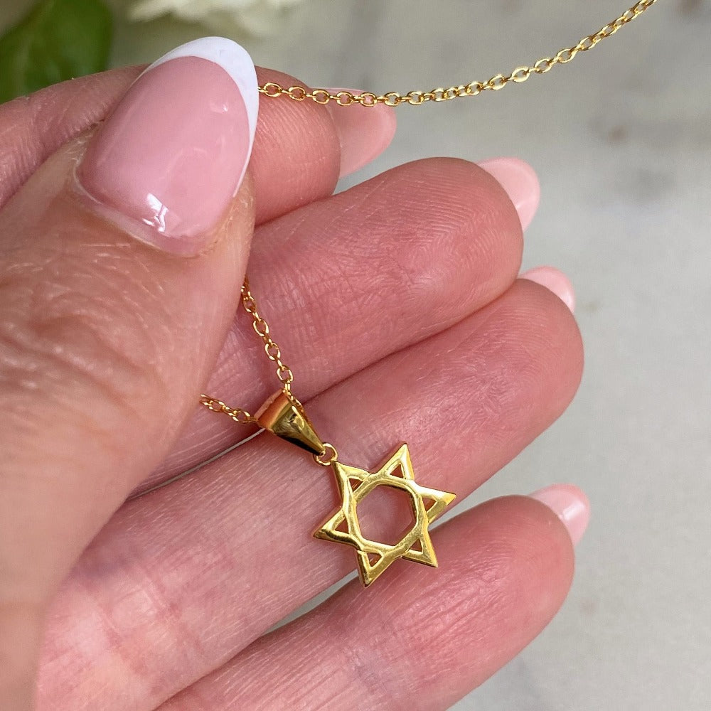 PyP JEWELERS Star of David Necklace for Women | Made with solid High Quality 925 Sterling Silver | Available in Gold, Rose Gold and Silver.